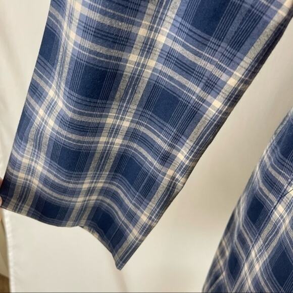 Eddie Bauer Blue Plaid Oversized 100% Cotton Academia Grandpa Blazer Size S - Picture 7 of 11